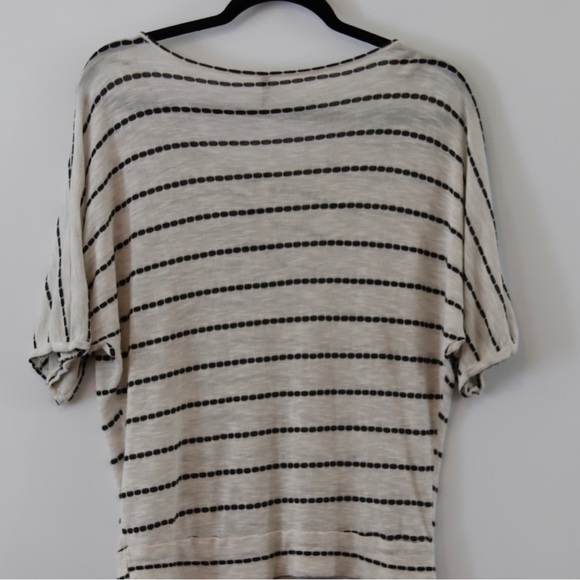 Olivia Moon Cream and Dark Grey striped tshirt - Picture 4 of 9